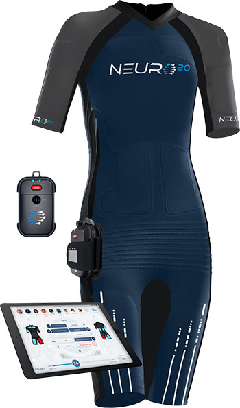 Whole-body electric muscle stimulation suit (WB-EMS Suit). (A) The